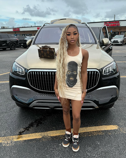 Hood Superstar Open Back Mini Dress (Ski Mask)