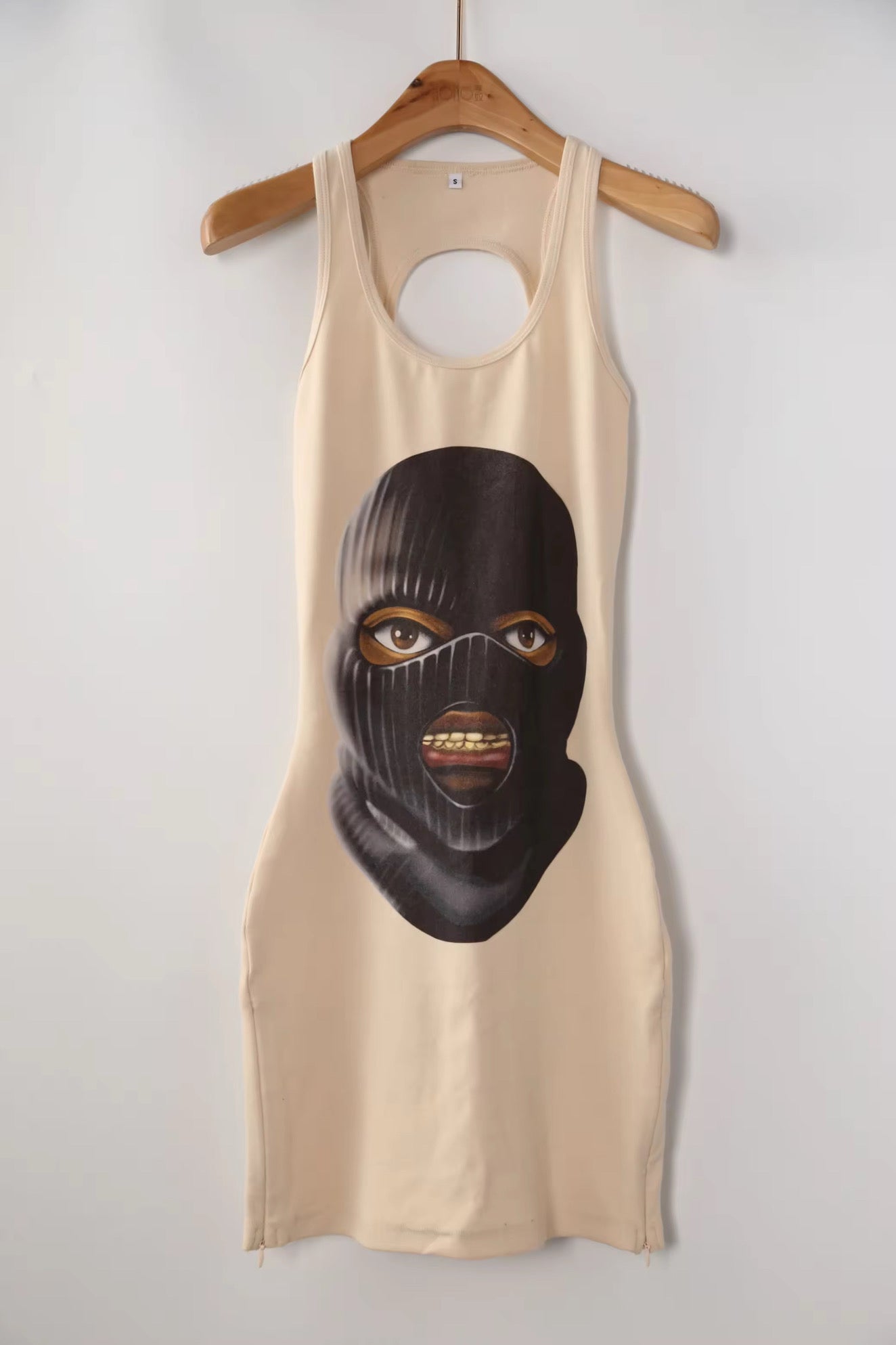 Hood Superstar Open Back Mini Dress (Ski Mask)